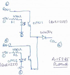 Circuit diagramme of the A-15285 Opto board