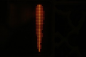 An example of severe "gassing" of the Dot-Matrix-Display