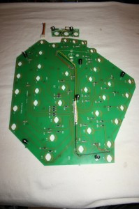 Top side of lamp boards, showing added cabling